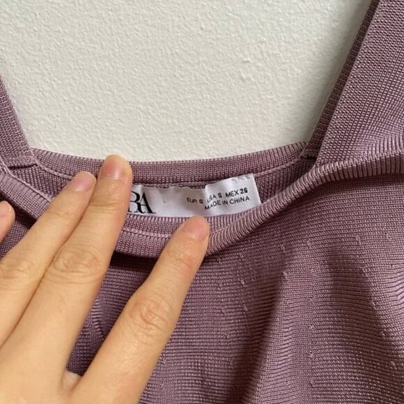 Zara Ruffle Knit Layered Crop Top S - Picture 4 of 5